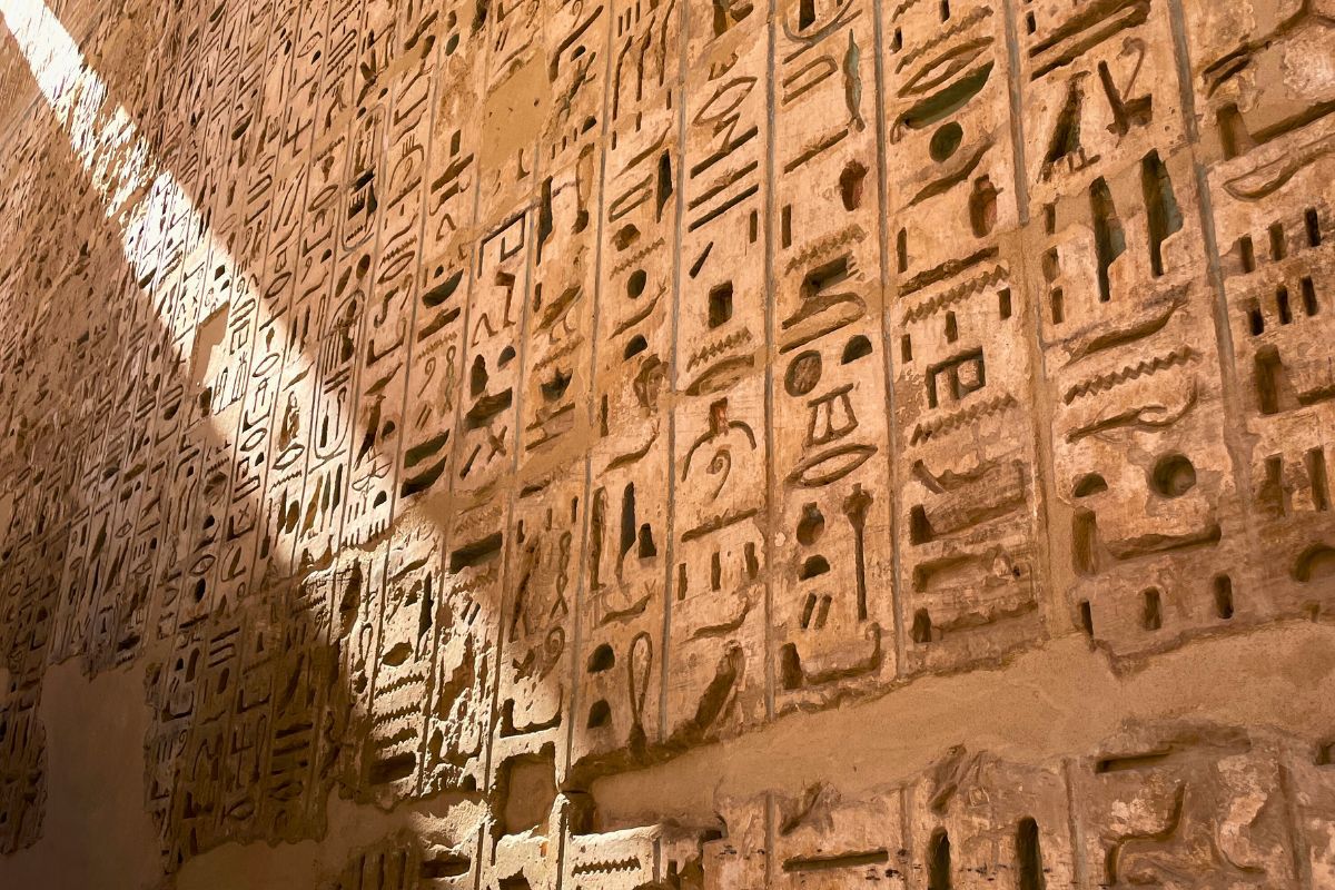 Temple Mysteries and Ancient Wisdom Hieroglyphics at Habu Temple, Spiritual Tour to Egypt