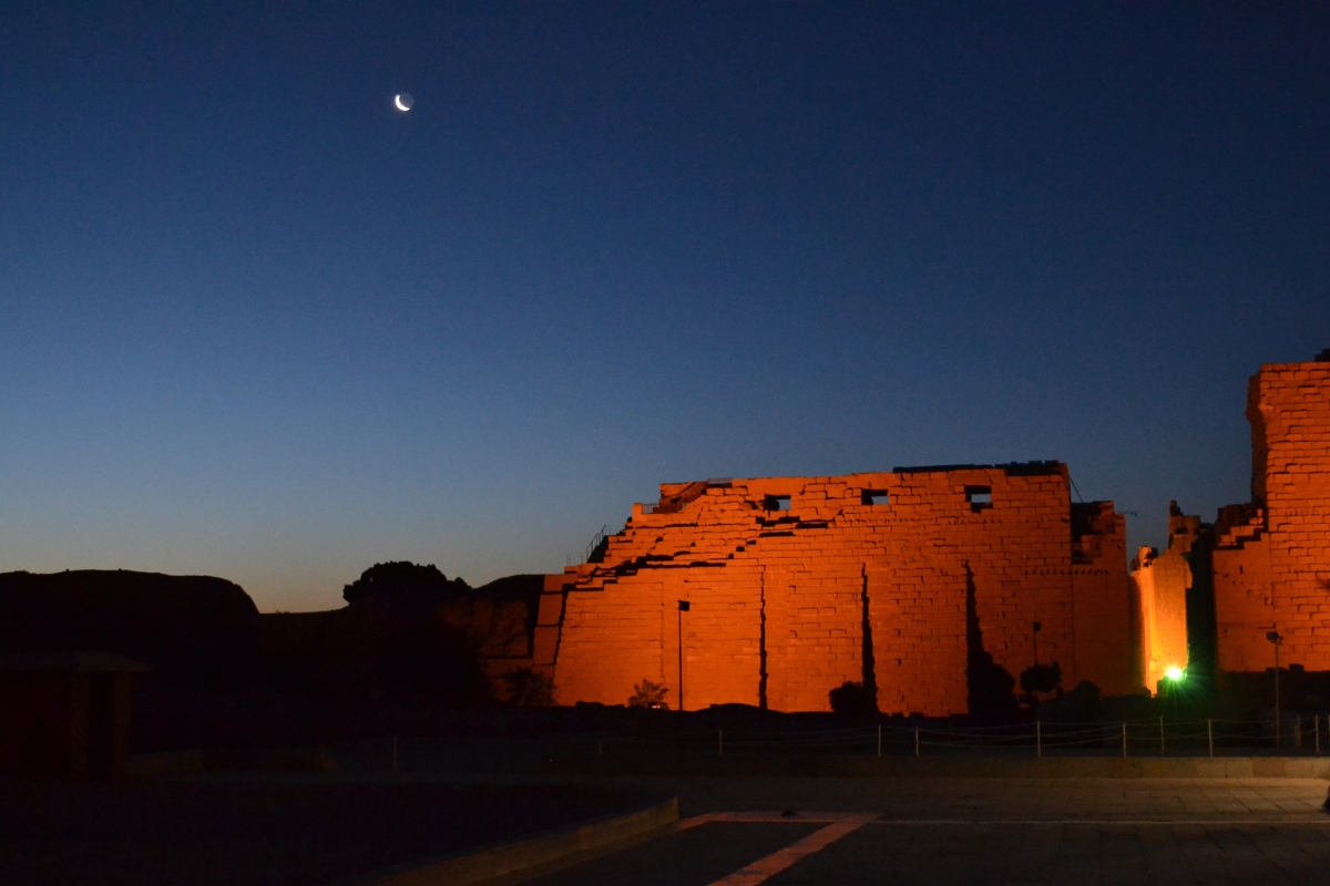 My Midnight Encounter with Sekhmet Photo of Karnak temple by moonlight at midnight