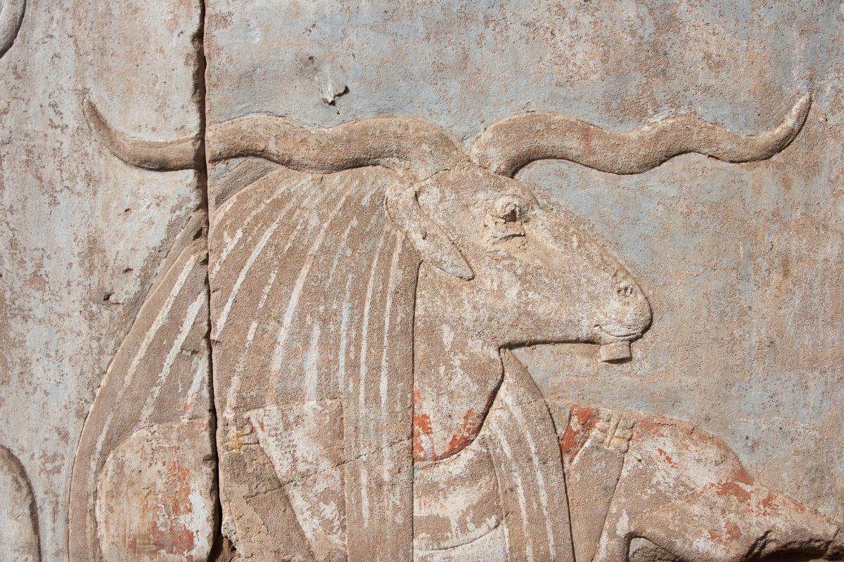 Khnum – The Ram-Headed Creator God of Ancient Egypt Artistic representation of Khnum, the ancient Egyptian ram-headed god of creation and pottery.