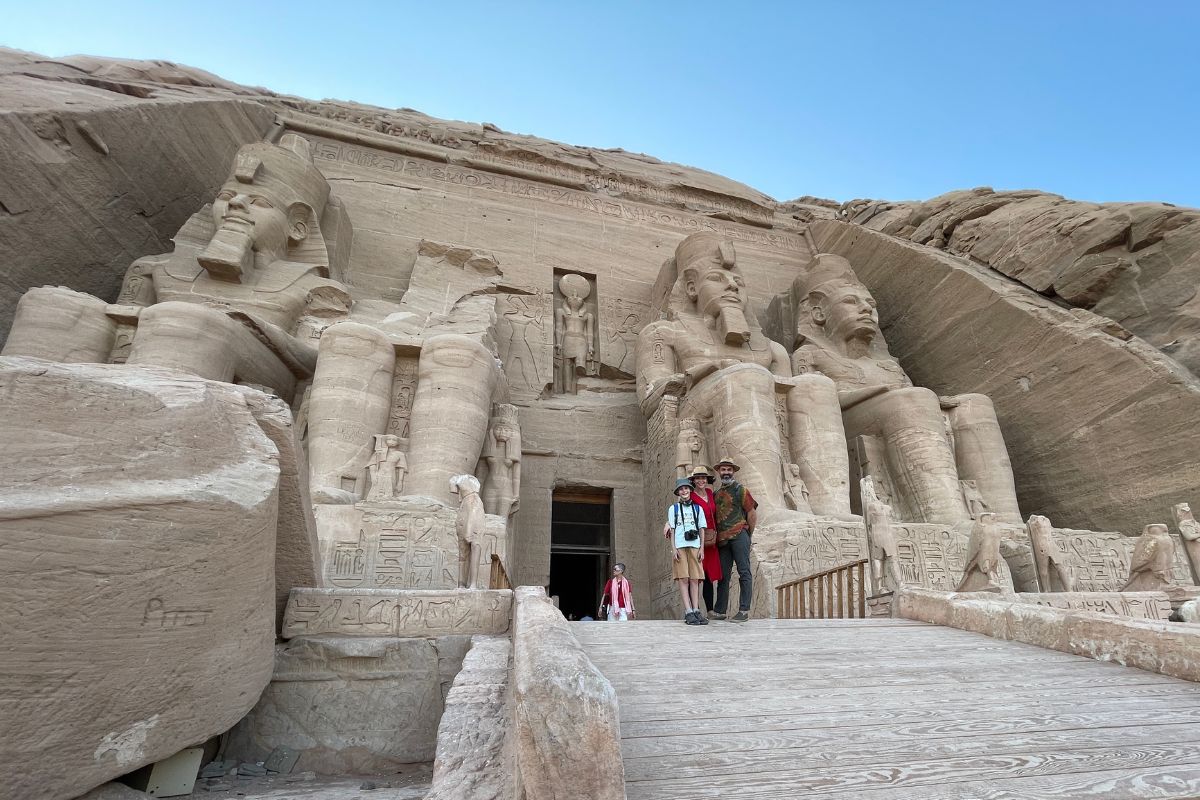Abu Simbel – Temple of Ramses Outside view Abu Simbel Temple - showing the magnitude of this sacred temple