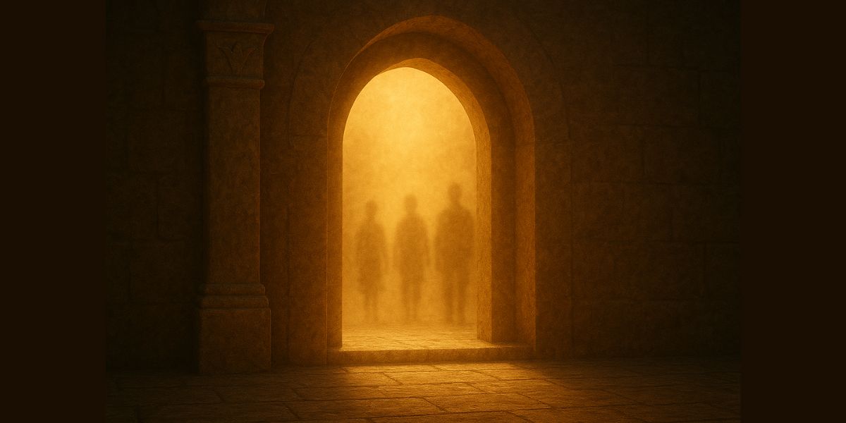 Golden ancestral doorway symbolising the spiritual meaning of honouring your parents.