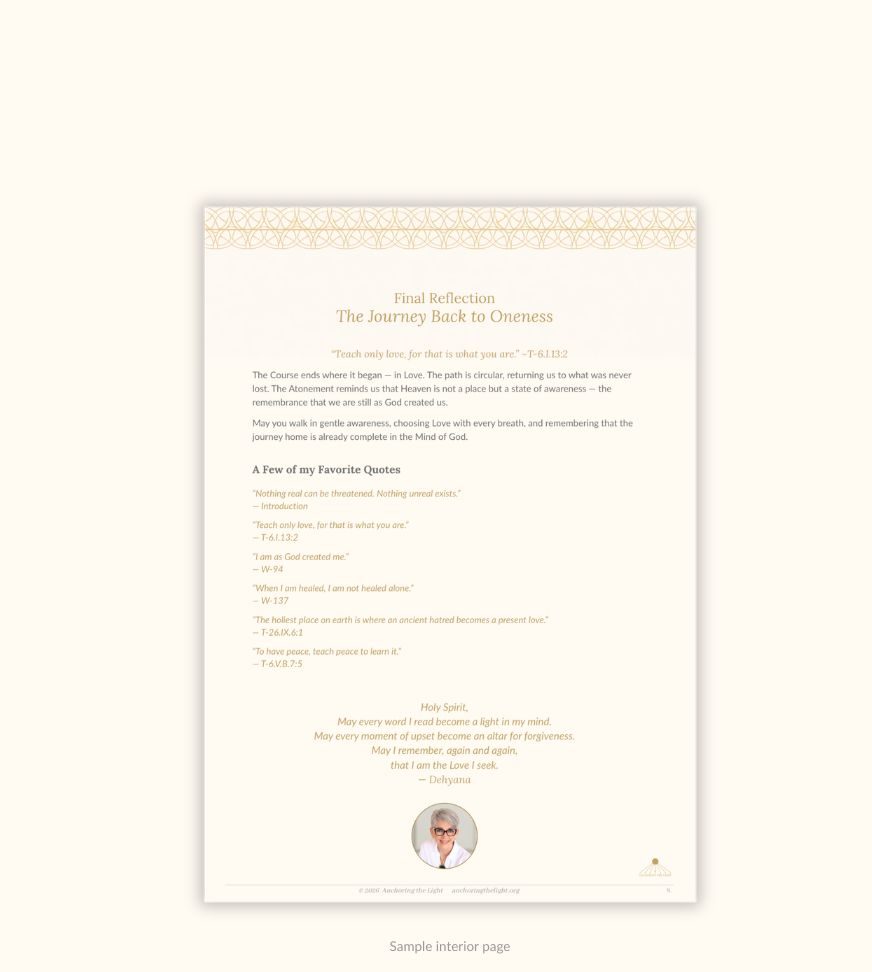A Course In Miracles – the Way Back to Love Interior page Sample A Course In Miracles Way Back to Love by Dehyana pdf interior page sample